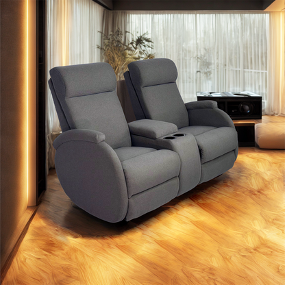 SILLÓN RECLINABLE ELÉCTRICO DOBLE CON CONSOLA