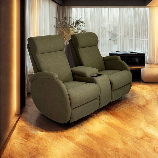 SILLÓN RECLINABLE ELÉCTRICO DOBLE CON CONSOLA